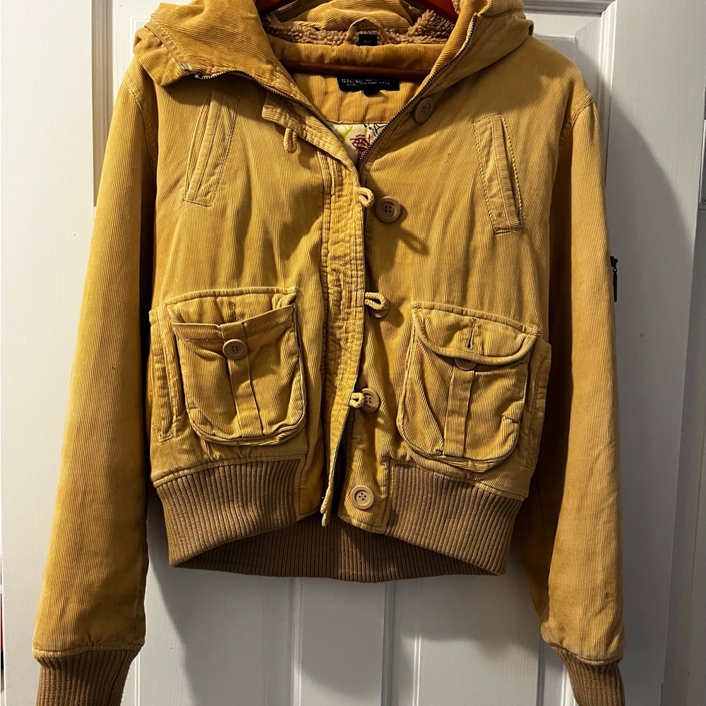 Steve Madden Mustard Yellow Hooded Jacket